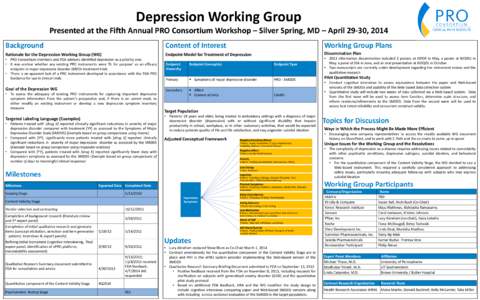 Poster - Depression WG Update (Workshop - April[removed])