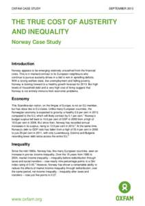 OXFAM CASE STUDY  SEPTEMBER 2013 THE TRUE COST OF AUSTERITY AND INEQUALITY