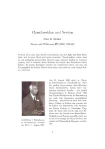 Chandrasekhar und Newton Peter H. Richter Sterne und Weltraum[removed]524