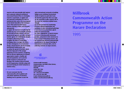 Millbrook Commonwealth Action Programme / International organizations / Commonwealth Family / Political charters / Commonwealth Foundation / Harare Declaration / Commonwealth Heads of Government Meeting / Commonwealth Ministerial Action Group / Commonwealth Secretariat / Commonwealth of Nations / International relations / Political history of Canada