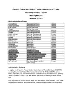 Sanctuary Advisory Council Draft Meeting Minutes for November 2013