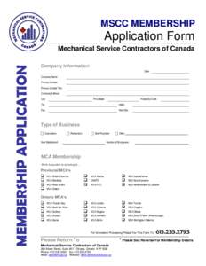 MSCC MEMBERSHIP  Application Form MEMBERSHIP APPLICATION