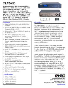 TLV200D -- HD Decoder and 8VSB and QAM Receiver/Demodulator