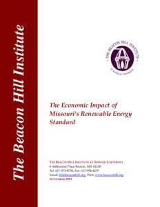 The Beacon Hill Institute  The Economic Impact of Missouri’s Renewable Energy Standard