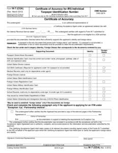 Form W-7 (COA) (Rev[removed])