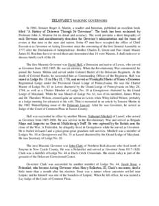 David Hall / Charles C. Stockley / Grand Lodge of Pennsylvania / Masonic Lodge Officers / Sherman W. Tribbitt / James Ponder / William Burton / Joseph Haslet / Caleb Rodney / Delaware / Nathaniel Mitchell / Elbert N. Carvel