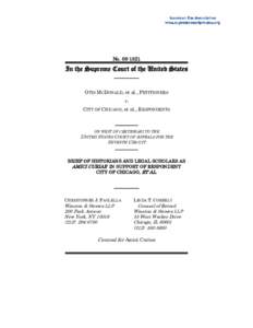 NoIn the Supreme Court of the United States __________ OTIS MCDONALD, et al., PETITIONERS