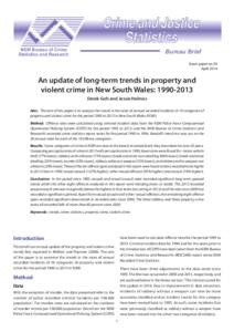 NSW Bureau of Crime Statistics and Research Bureau Brief Issue paper no.93 April 2014