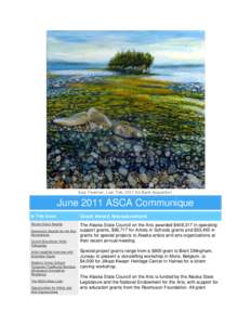 Asia Freeman, Low Tide, 2011 Art Bank Acquisition  June 2011 ASCA Communique In This Issue  Grant Award Announcement