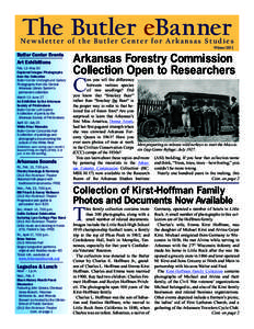 The Butler eBanner  Newsletter of the Butler Center for Arkansas Studies Butler Center Events