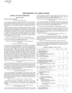 DEPARTMENT OF AGRICULTURE the laws enacted by Congress for the Farm Service Agency, the Foreign Agricultural Service, the Risk Management Agency, and the Commodity Credit Corporation, ø$635,000¿ $737,000. OFFICE OF THE