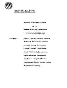 AGENDA DOCUMENT NO[removed]APPROVED SEPTEMBER 24, 2009 MINUTES OF AN OPEN MEETING