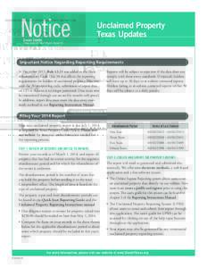 [removed]Unclaimed Property Texas Updates