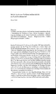 Welche konkreten Probleme stellen sich für das Land Liechtenstein? Mario Frick Übersicht Verhältnis zum Apostolischen Stuhl und zur römisch-katholischen Kirche