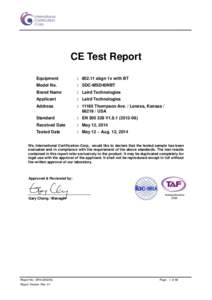 CE Test Report Equipment : [removed]abgn 1x with BT  Model No.