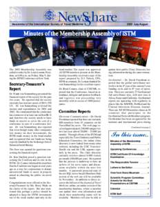 NewSShare  Newsletter of the International Society of Travel Medicine 2003 July/August