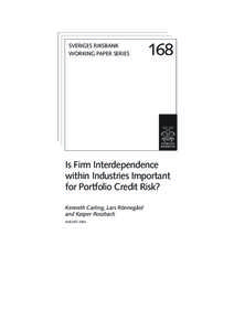 SVERIGES RIKSBANK WORKING PAPER SERIES 168  Is Firm Interdependence