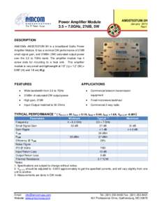 Power Amplifier Module 3.5 – 7.0GHz, 27dB, 5W AM357037UM-3H January 2014 Rev1