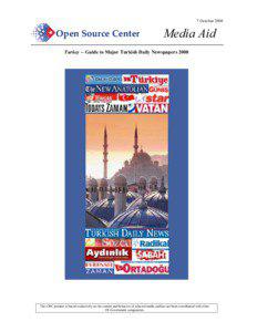 Turkey -- Guide to Major Turkish Daily Newspapers 2008