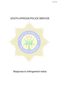 SAPS 532(a)  SOUTH AFRICAN POLICE SERVICE Response to infringement notice