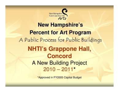 New Hampshire / United States / Contemporary art / Percent for Art / Public art