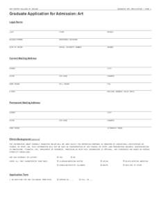 ART CENTER COLLEGE OF DESIGN 	  GRADUATE ART APPLICATION / PAGE 1 Graduate Application for Admission: Art Legal Name