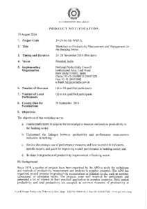 ^py ASEAN PRODUCTIVITY ORGANIZATION PROJECT NOTIFICATION  25 August 2014