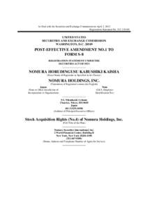 As filed with the Securities and Exchange Commission on April 2, 2012 Registration Statement No[removed]UNITED STATES SECURITIES AND EXCHANGE COMMISSION WASHINGTON, D.C[removed]