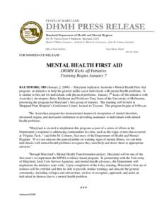 Health / Anthony G. Brown / Betty Kitchener / Mind / Medicine / Mental health / First aid / Mental health first aid