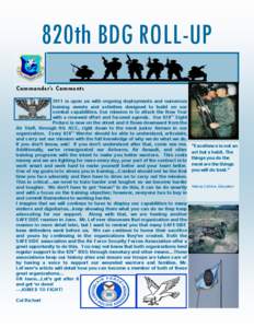 820th BDG ROLL-UP PERSONNEL POINTS Newsletter Date  Commander’s Comments