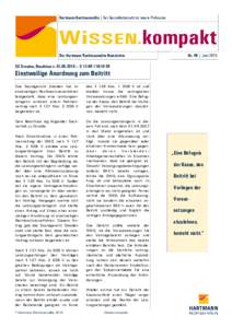 Hartmann Rechtsanwälte | Der Gesundheitsmarkt ist unsere Profession  WiSSEN.kompakt Der Hartmann Rechtsanwälte Newsletter  Nr. 48 | Juni 2010