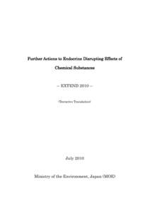 Further Actions to Endocrine Disrupting Effects of Chemical Substances -  EXTEND 2010 -