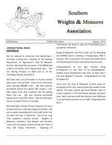 Southern Weights & Measures Association 135th Edition JURISDICTIONAL NEWS