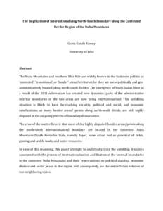 Sudan / South Sudan–Sudan relations / Nuba peoples / Nuba Mountains / Abyei / South Sudan / Kurdufan / South Kordofan / Second Sudanese Civil War / Geography of Africa