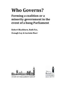 Microsoft Word - Hung Parl - Who Governs - FINAL REPORT.doc