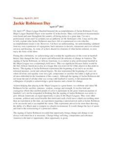 Robinson / The First / Baseball / Jackie Robinson / Sports