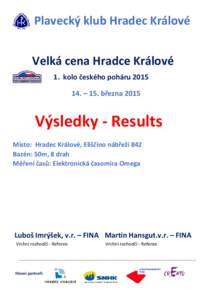 Plavecký klub Hradec Králové Velká cena Hradce Králové 1. kolo českého poháru[removed]. – 15. března[removed]Výsledky - Results