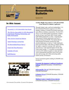 Indiana Brownfields Bulletin Summer[removed]In this issue: