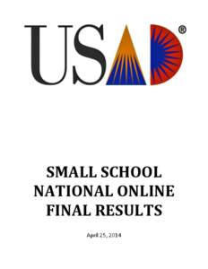 SMALL SCHOOL NATIONAL ONLINE FINAL RESULTS April 25, 2014  United States Academic Decathlon®