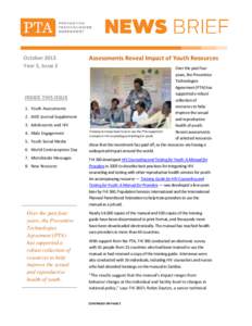 October 2013 Year 5, Issue 2 1 INSIDE THIS ISSUE 1. Youth Assessments 2. AIDS Journal Supplement