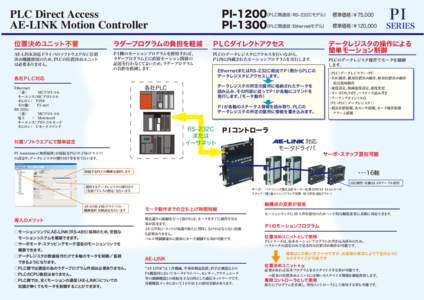 PLC Direct Access AE-LINK Motion Controller PI-1200（PLC間通信：RS-232Cモデル） PI-1300（PLC間通信：Ethernetモデル）