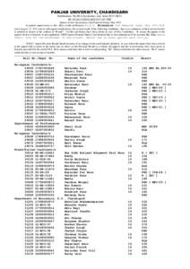 PANJAB UNIVERSITY, CHANDIGARH Notification No.M.A.Economics 2nd Sem[removed]M/14 RE-EVALUATION RESULT OF THE .Master of Arts (Economics) 2nd Semester Exam. May 2013 In partial supersession to this office result notificatio