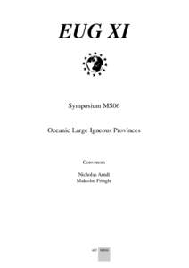 EUG XI  Symposium MS06 Oceanic Large Igneous Provinces