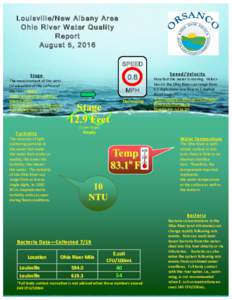 Louisville/New Albany Area Ohio River Water Quality Report August 5, 2016 SPEED