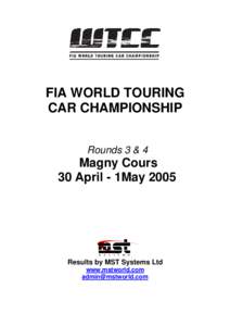 FIA WORLD TOURING CAR CHAMPIONSHIP Rounds 3 & 4