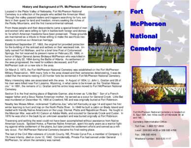 James B. McPherson / McPherson / United States National Cemetery / Western United States / Grattan massacre / Cemetery / Fort McPherson /  Nebraska / Fort Lyon National Cemetery / United States national cemeteries / Nebraska / Fort McPherson National Cemetery