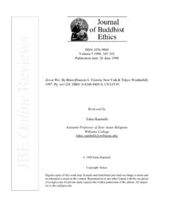 JBE Online Reviews  ISSNVolume: Publication date: 26 June 1998