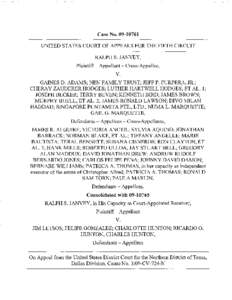 Case No[removed]UNITED STATES COURT OF APPEALS FOR THE FIFTH CIRCUIT RALPH S. JANVEY, Plaintiff - Appellant - Cross-Appellee, V. GAINES D. ADAMS; NEN FAMILY TRUST; JEFF P. PURPERA, JR.;