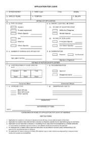APPLICATION FOR LEAVE 1. OFFICE/AGENCY 2. NAME (Last)  3. DATE OF FILING