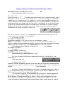 Southern Campaign American Revolution Pension Statements & Rosters Pension Application of Alexander Ferrioll S43551 Transcribed and annotated by C. Leon Harris. NY